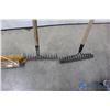 Image 5 : **(2) Metal Rakes & (2) Brooms