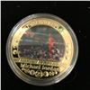 Image 2 : MICHAEL JORDAN COMMEMORATIVE COIN w/ DISPLAY BOX & CERTIFICATE