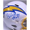 Image 2 : SHAWNE MERRIMAN SIGNED CHARGERS FULL-SIZE SPEED HELMET INSCRIBED "LIGHTS OUT" (PSA COA)