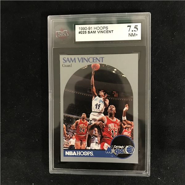 1990-91 HOOPS #223 SAM VINCENT (7.5 NM-MT+)
