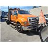 Image 2 : 2010 FORD F-650 PRO LOADER XL, 4DR DUMP TRUCK, ORANGE, VIN # 3FRNW6GA3AV249409
