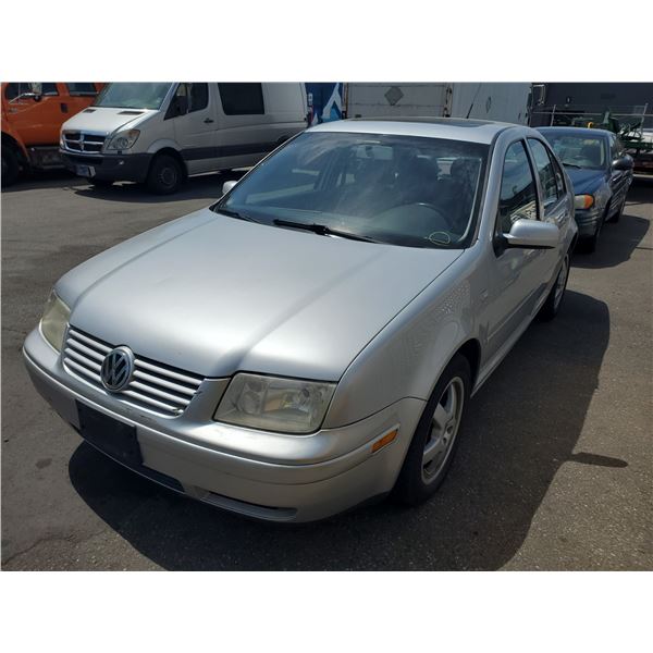 2001 VOLKSWAGEN JETTA, 4DR SEDAN, GREY, VIN #3VWSP29MX1M218657