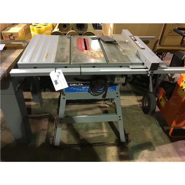 DELTA QT-10 10  TABLE SAW ON MOBILE STAND