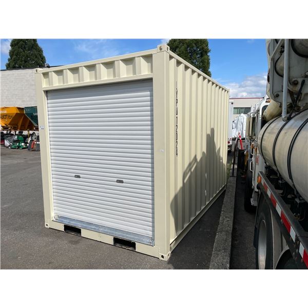 BEIGE 12' SELF-STORAGE STORAGE CONTAINER WITH ROLL UP DOOR L12' X W87" X H99"