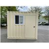 Image 2 : BEIGE PORTABLE OFFICE CONTAINER W87" X L108" X H99" WITH WINDOW AND LOCKING MAN DOOR