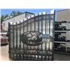 Image 2 : GREATBEAR BLACK 14' BI-PARTING WROUGHT IRON GATE WITH DEER ARTWORK IN CENTER