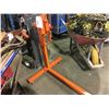 Image 2 : ORANGE INDUSTRIAL MOBILE ENGINE STAND 750LBS CAPACITY, ADJUSTABLE SAWHORSE AND MULTI PURPOSE