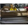 Image 2 : 2 BOXES OF LIGHTING FIXTURES ASSORTED TICKET, TAB, ORDER HANGING RACKS AND HARDWARE