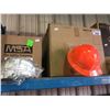 Image 2 : SHELF LOT OF SAFETY EQUIPMENT, HARD HATS, MARKING PAINT, AND MORE