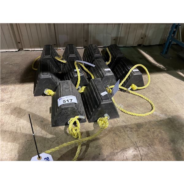 5 PAIRS OF RUBBER INDUSTRIAL WHEEL CHOCKS