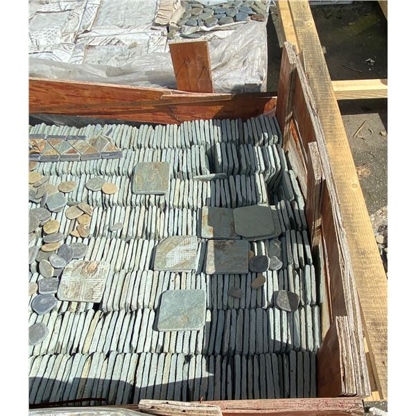 A pallet of small square stones
