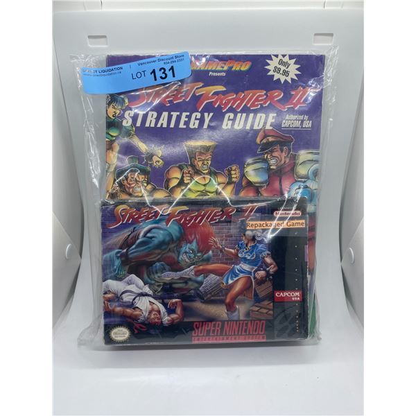 Super Nintendo Street fighter 2 repackaged game and strategy guide