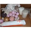 Image 1 : Box of assorted candles bath bombs and cups