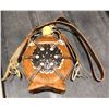 Image 2 : Native American Style Canteen Flask brown fur with leather strap