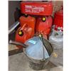 Image 1 : A large lot of Jerry cans (assorted sizes) and 2 small propane tanks