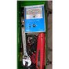 Image 2 : Metal toolbox with assorted tools and Addidas sports bag with tools and extension cord