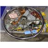 Image 1 : Large lot of fishing items including anchors, fishing reels and fishing caps.