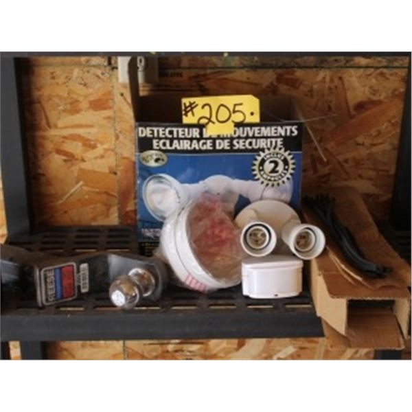 HITCH WITH 2" BALL, MOTION DETECTOR LIGHTS, WINDOW REPAIR SEALS