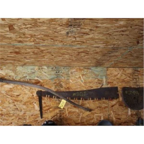 SCYTHE, SAW BLADE, METAL TRACTOR SEAT