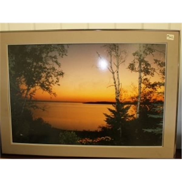 "SUNSET AT WABAMUN LAKE" PAINTING