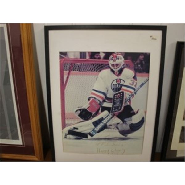 AUTOGRAPHED GRANT FUHR OILERS GOALIE- POSTER SIZE
