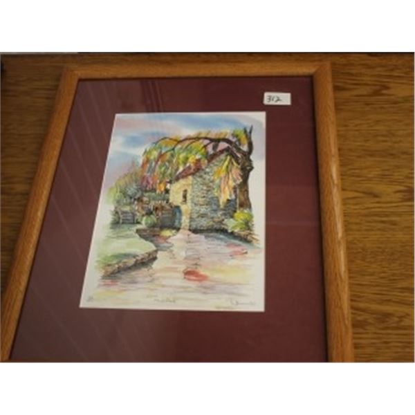 "MILL POND"  WATERCOLOR PAINTING