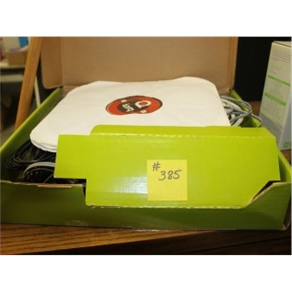 BOX OF MISC STEREO DJ COMPONENTS