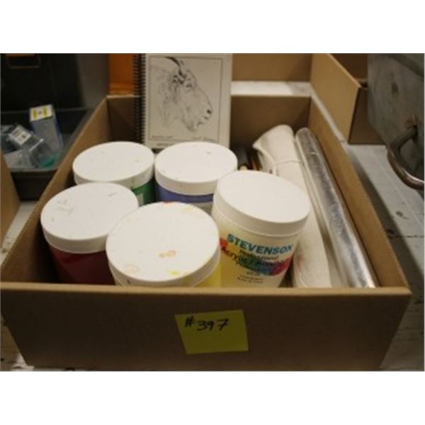 BOX OF ACRYLIC PAINT