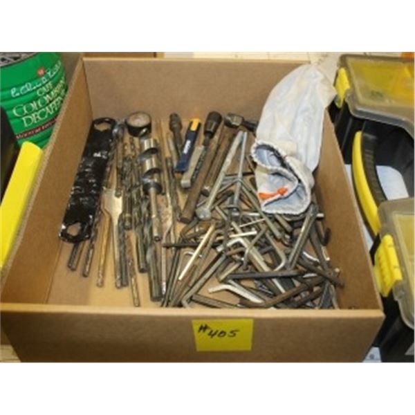 BOX OF ALLEN KEYS & DRILL BITS