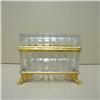 Image 2 : Brass and cut crystal square box with hing