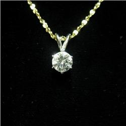 14k white gold and diamond pendant with 1.