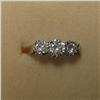 Image 1 : 18k gold and diamond three stone ring; mid