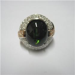 18k white and rose gold green tourmaline a