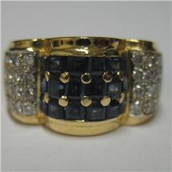 18k yellow gold and diamond ring set with