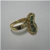 Image 2 : Emerald and diamond cluster ring with five