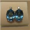 Image 1 : 14k yellow gold blue topaz and diamond ear