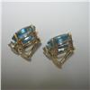 Image 2 : 14k yellow gold blue topaz and diamond ear
