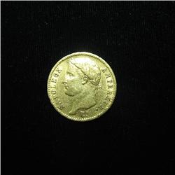 1811 French gold coin; 20 Francs; slight w