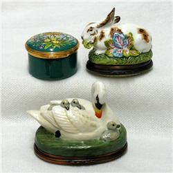 Three Halycon Days Enamels boxes including