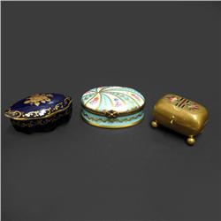 Three miniature dresser boxes including Li