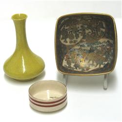 Three Japanese porcelain pieces including