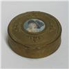 Image 2 : Round brass dresser box with hand painted