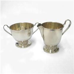 Heirloom sterling silver creamer and sugar