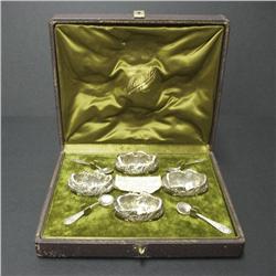 French Rococco silver master salt ensemble