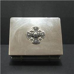 Sterling silver box; hinged lid with sterl