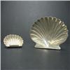 Image 1 : Two sterling silver clamshell dishes; one