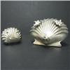 Image 2 : Two sterling silver clamshell dishes; one