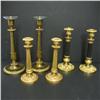 Image 2 : Three pair of brass candlesticks; the firs