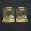 Image 2 : Pair of bronze bookends with raised portra