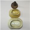 Image 3 : Two yellowware food molds and a wooden but